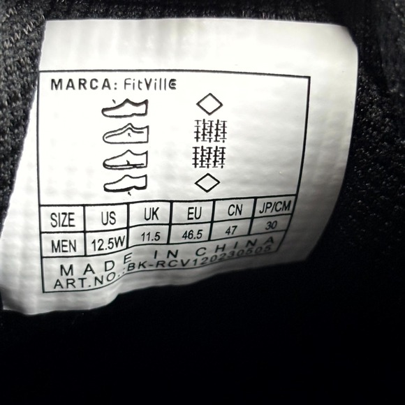 Fitville Rebound Core V1 Sneakers Men's 12.5W Black Leather Lace Up Low Top - Picture 16 of 16